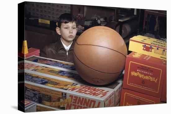 Boy Longing for Basketball-William P. Gottlieb-Stretched Canvas