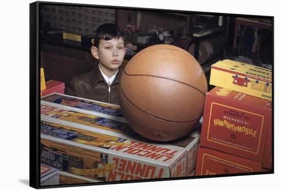 Boy Longing for Basketball-William P. Gottlieb-Framed Stretched Canvas