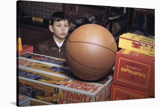Boy Longing for Basketball-William P. Gottlieb-Stretched Canvas