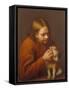Boy Looking for Fleas on a Dog, 1650-Pedro Nuñez de Villavicencio-Framed Stretched Canvas