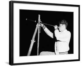 Boy Looking through a Telescope-Philip Gendreau-Framed Photographic Print