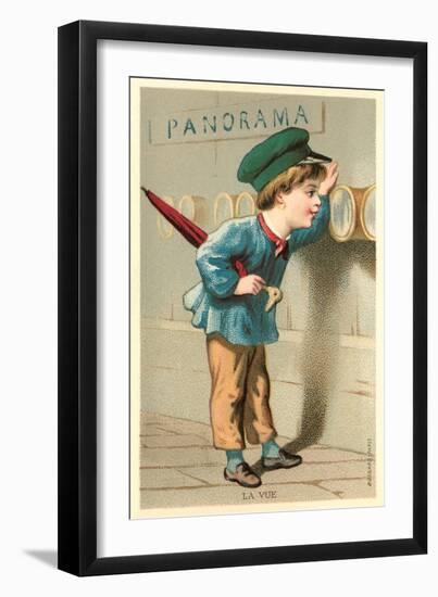 Boy Looking Through Port Holes-null-Framed Art Print