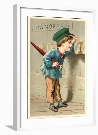 Boy Looking Through Port Holes-null-Framed Art Print