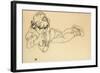 Boy Lying on His Stomach, 1918-Egon Schiele-Framed Premium Giclee Print