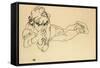 Boy Lying on His Stomach, 1918-Egon Schiele-Framed Stretched Canvas