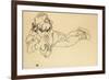 Boy Lying on His Stomach, 1918-Egon Schiele-Framed Giclee Print