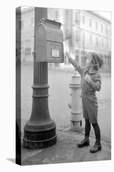 Boy Mailing Letter, Early 1900s-Marvin Boland-Stretched Canvas