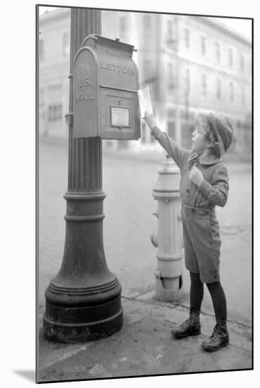 Boy Mailing Letter, Early 1900s-Marvin Boland-Mounted Giclee Print