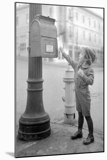 Boy Mailing Letter, Early 1900s-Marvin Boland-Mounted Giclee Print