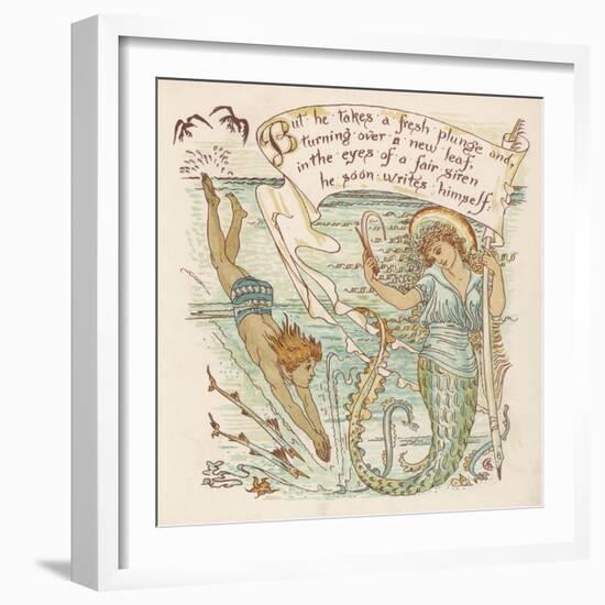 Boy Meets Mermaid-Walter Crane-Framed Art Print