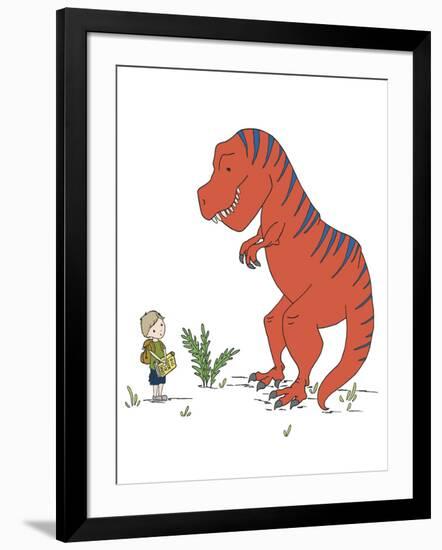 Boy Meets T Rex-Designs Sweet Melody-Framed Art Print