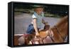 Boy Mounting Horse-William P. Gottlieb-Framed Stretched Canvas
