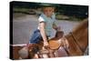 Boy Mounting Horse-William P. Gottlieb-Stretched Canvas