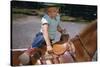 Boy Mounting Horse-William P. Gottlieb-Stretched Canvas