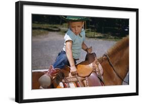 Boy Mounting Horse-William P. Gottlieb-Framed Photographic Print