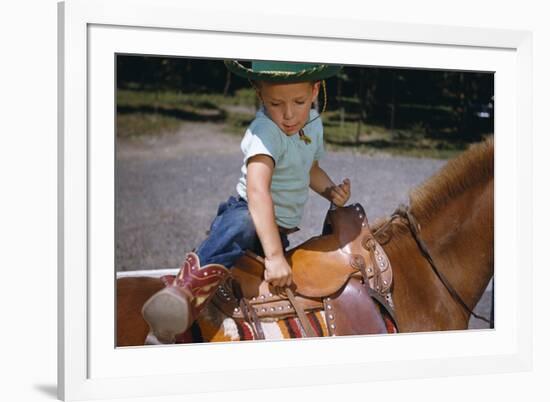 Boy Mounting Horse-William P. Gottlieb-Framed Photographic Print