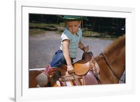 Boy Mounting Horse-William P. Gottlieb-Framed Photographic Print