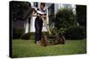 Boy Mowing Lawn-William P. Gottlieb-Stretched Canvas