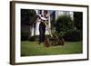 Boy Mowing Lawn-William P. Gottlieb-Framed Photographic Print