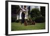 Boy Mowing Lawn-William P. Gottlieb-Framed Photographic Print