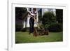 Boy Mowing Lawn-William P. Gottlieb-Framed Photographic Print