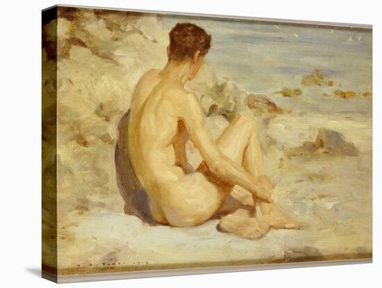 Boy on a Beach, 1912-Henry Scott Tuke-Stretched Canvas