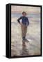 Boy on a Beach (Oil on Panel)-Stanhope Alexander Forbes-Framed Stretched Canvas