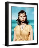 Boy On A Dolphin, Sophia Loren, 1957-null-Framed Photo