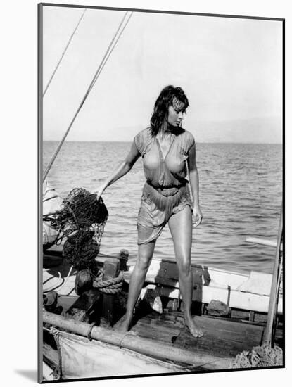 Boy on a Dolphin, Sophia Loren, 1957-null-Mounted Photo