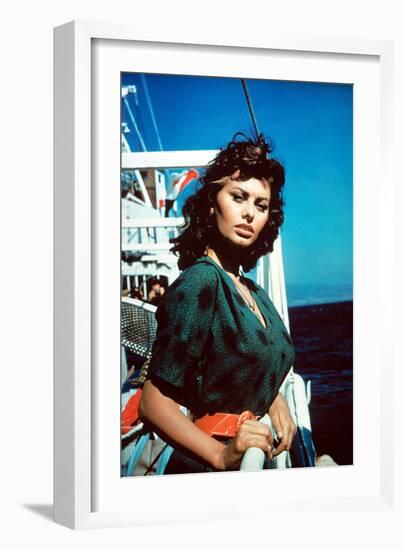 Boy on a Dolphin, Sophia Loren, 1957-null-Framed Premium Photographic Print