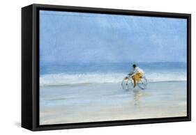 Boy on Bicycle-Lincoln Seligman-Framed Stretched Canvas