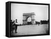 Boy on Bike as Hundreds Ride Bikes Through the Arch at Prospect Park During a Bicycle Parade-Wallace G^ Levison-Framed Stretched Canvas