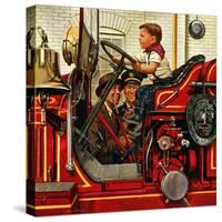 "Boy on Fire Truck", November 14, 1953-Stevan Dohanos-Stretched Canvas