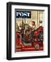 "Boy on Fire Truck" Saturday Evening Post Cover, November 14, 1953-Stevan Dohanos-Framed Premium Giclee Print