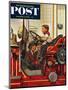 "Boy on Fire Truck" Saturday Evening Post Cover, November 14, 1953-Stevan Dohanos-Mounted Premium Giclee Print