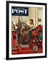 "Boy on Fire Truck" Saturday Evening Post Cover, November 14, 1953-Stevan Dohanos-Framed Giclee Print