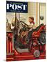 "Boy on Fire Truck" Saturday Evening Post Cover, November 14, 1953-Stevan Dohanos-Mounted Giclee Print