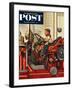 "Boy on Fire Truck" Saturday Evening Post Cover, November 14, 1953-Stevan Dohanos-Framed Giclee Print