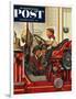 "Boy on Fire Truck" Saturday Evening Post Cover, November 14, 1953-Stevan Dohanos-Framed Giclee Print