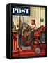 "Boy on Fire Truck" Saturday Evening Post Cover, November 14, 1953-Stevan Dohanos-Framed Stretched Canvas