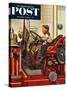 "Boy on Fire Truck" Saturday Evening Post Cover, November 14, 1953-Stevan Dohanos-Stretched Canvas