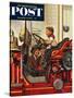 "Boy on Fire Truck" Saturday Evening Post Cover, November 14, 1953-Stevan Dohanos-Stretched Canvas