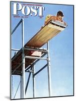 "Boy on High Dive" Saturday Evening Post Cover, August 16,1947-Norman Rockwell-Mounted Giclee Print