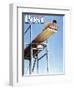 "Boy on High Dive" Saturday Evening Post Cover, August 16,1947-Norman Rockwell-Framed Giclee Print