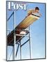 "Boy on High Dive" Saturday Evening Post Cover, August 16,1947-Norman Rockwell-Mounted Giclee Print