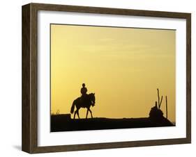 Boy on Horseback at the Beach Village of M! Ncora, in Northern Peru-Andrew Watson-Framed Photographic Print