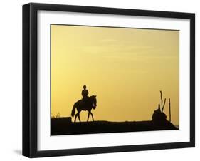 Boy on Horseback at the Beach Village of M! Ncora, in Northern Peru-Andrew Watson-Framed Photographic Print