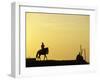 Boy on Horseback at the Beach Village of M! Ncora, in Northern Peru-Andrew Watson-Framed Photographic Print