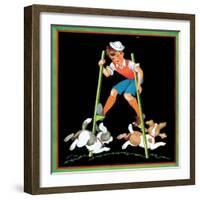 Boy on Stilts - Child Life-Clarence Biers-Framed Giclee Print