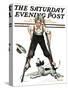"Boy on Stilts" Saturday Evening Post Cover, October 4,1919-Norman Rockwell-Stretched Canvas